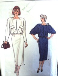 9286 VOGUE SS-LS LONGER STRT DRESS LENGTHS PATTERN 14